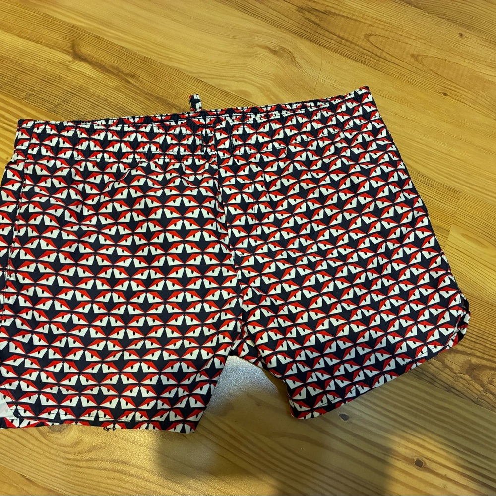 Fendi made in Italy monster face swim trunks lined Sz 10-11 missing string